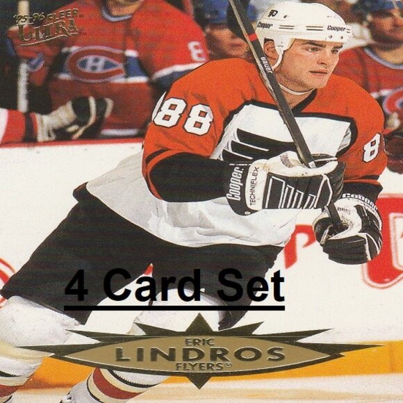 Eric Lindros Hockey Card Collection - 4 NHL Hockey Cards - Picture 1 of 5